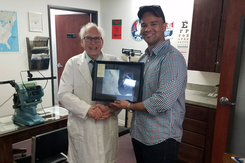 OAA Scholarship Winner Returns for Visit with his First Airman's Medical Examiner